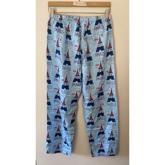 NWT Peter Alexander 100% Cotton Lightweight Blue Paris Eiffel Tower Pajama Pant - Picture 5 of 7